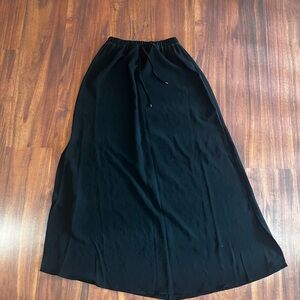 Zara Black Maxi Drawstring A-Line Skirt